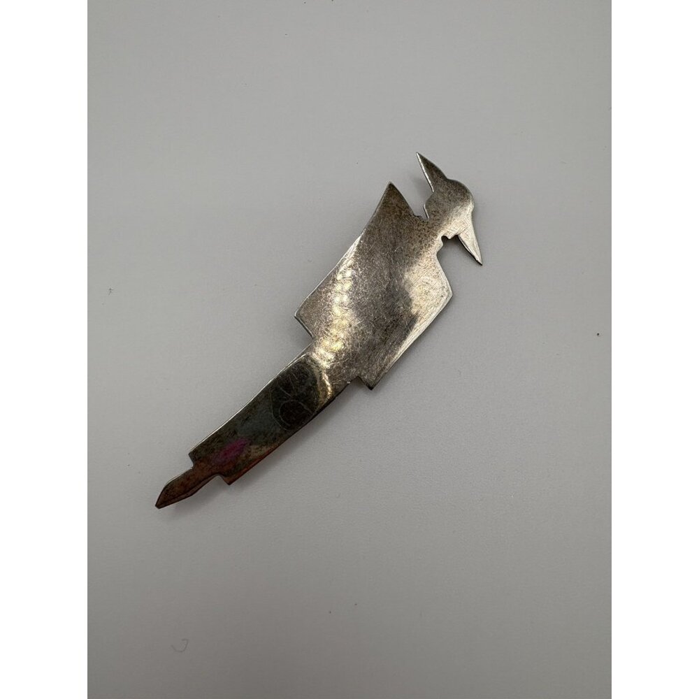 Vintage Mexico 925 Sterling Pin Brooch Silhouette Lady Hat Large 2.5” 10g